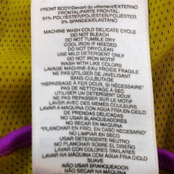 ADIDAS ATHLETE TECHFIT SPORTS BRA PURPLE N YELLOW - Picture 6 of 6